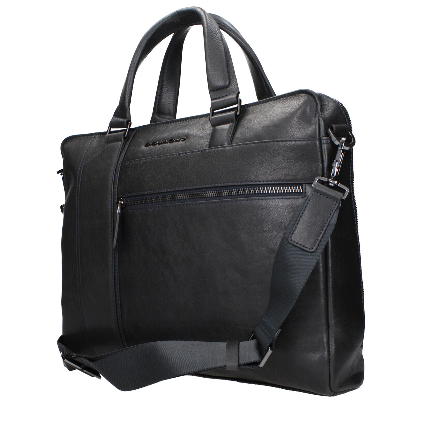 Piquadro Blue Leather Business And Laptop Bags