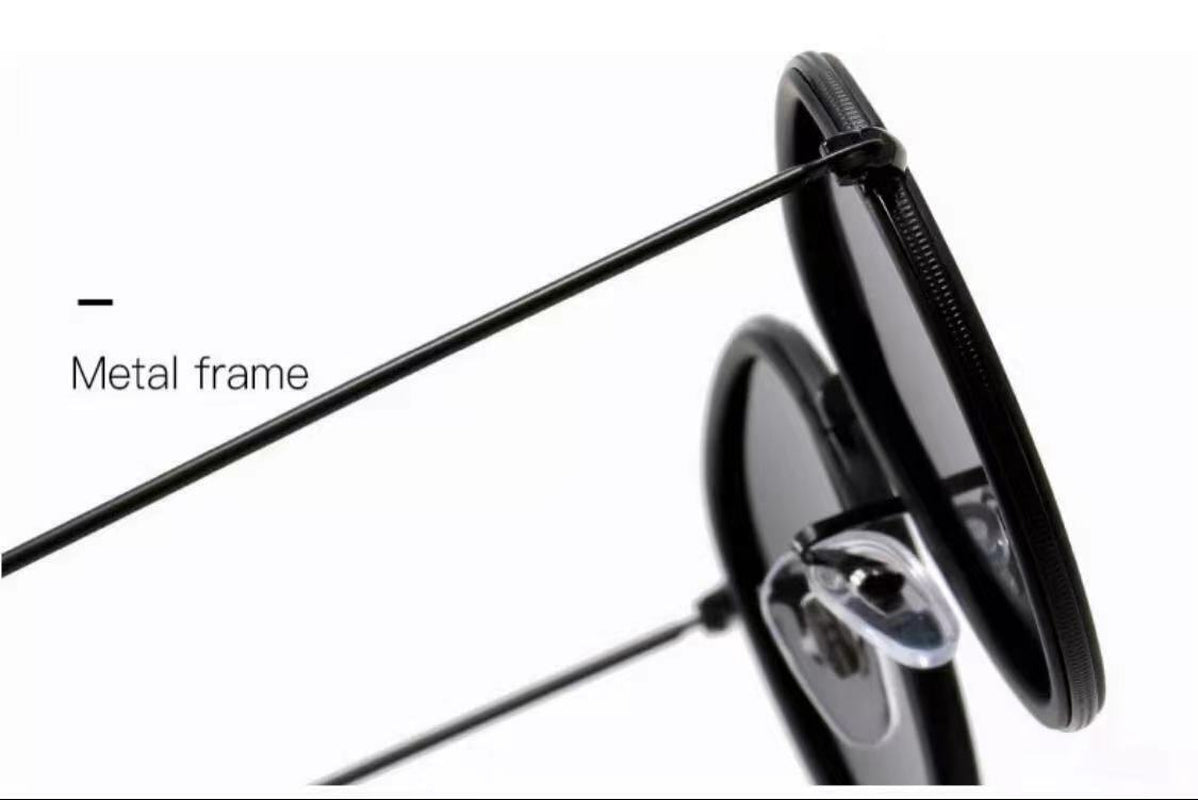 Premium Pilot Polarized Sunglasses – Unisex Metal Round Frame for Driving & Everyday Style