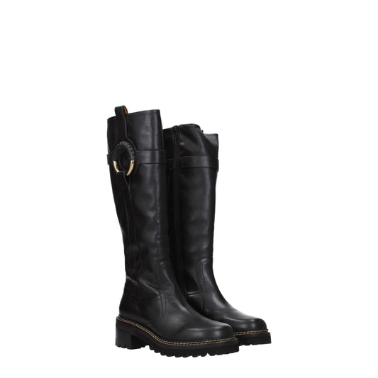 See By Chloé Black Leather Over The Knee