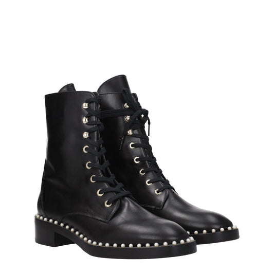 Stuart Weitzman Black Leather Ankle Boots