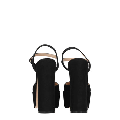 Stuart Weitzman Black Leather Platforms