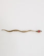 Dolce & Gabbana Gold Brass Red Crystal Spilla Serpente Mens Brooch Pin