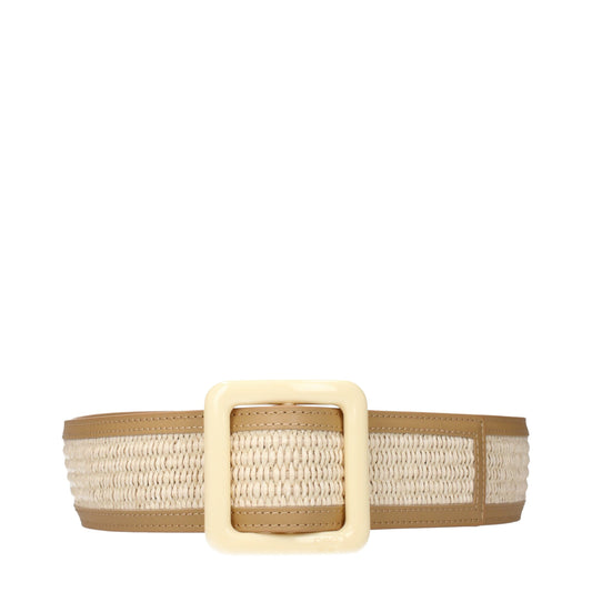 Max Mara Beige Raffia Regular Belts