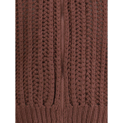 Brunello Cucinelli Balloon Net Embroidery Cardigan in cashmere with a hood