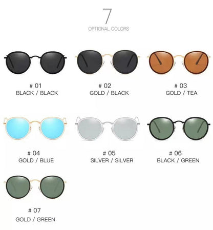 Premium Pilot Polarized Sunglasses – Unisex Metal Round Frame for Driving & Everyday Style
