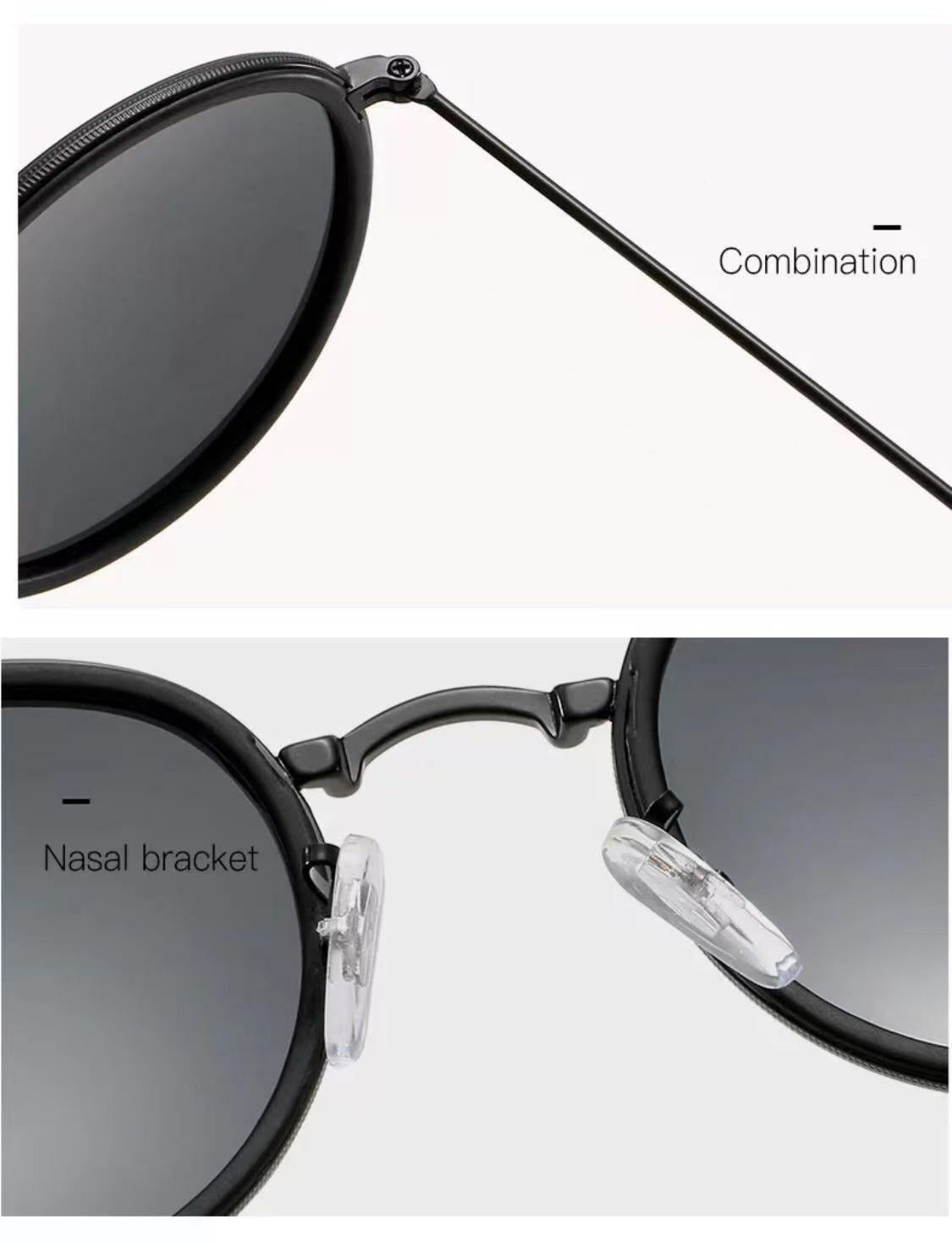 Premium Pilot Polarized Sunglasses – Unisex Metal Round Frame for Driving & Everyday Style